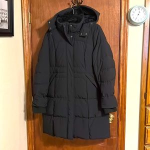 LANDS END WOMENS COMFORT STRETCH LONG DOWN COAT…XL BLACK